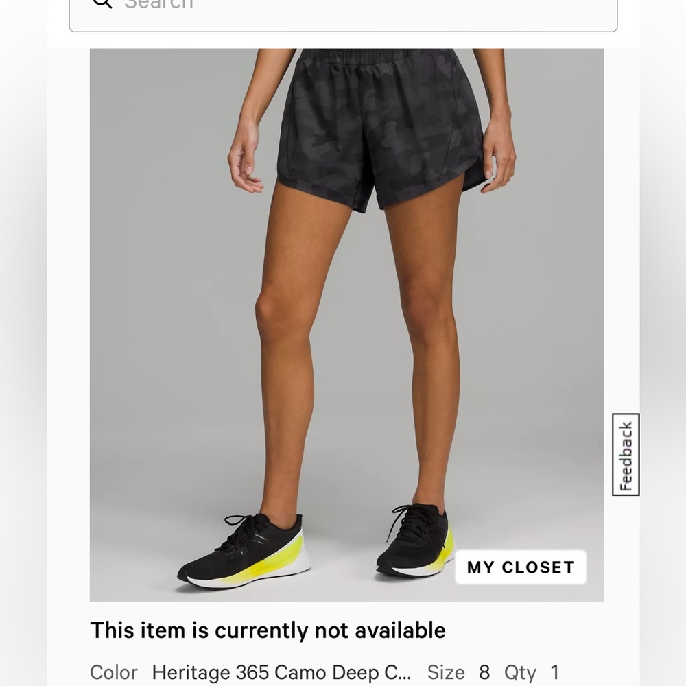 Lululemon Deep Camo Speed Up Short Size 8